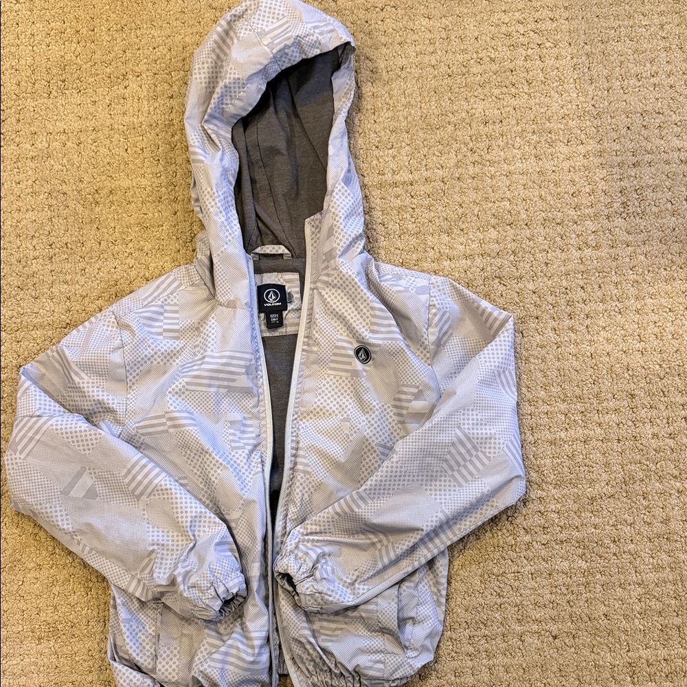 Kids Gray Volcom Hooded Lite Jacket